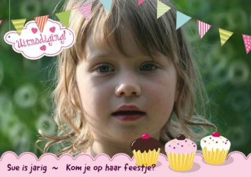 fotokaart met cupcakes