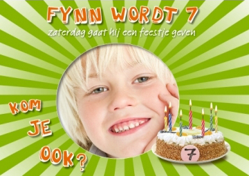 fotokaart verjaaardagskaart met taart